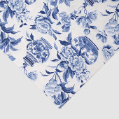 Blauw Chinoiserie Monogram Tissuepapier (Detail)