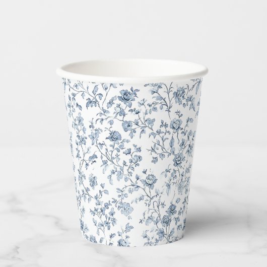 Blauw Chinoiserie Papieren Bekers (Voorkant)