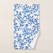 Blauw Chinoiserie Patroon Bad Handdoek (Handdoek)