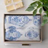 Blauw Chinoiserie Patroon Tissuepapier (Geschenk)