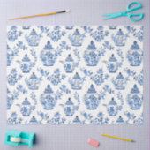 Blauw Chinoiserie Patroon Tissuepapier (Craft)
