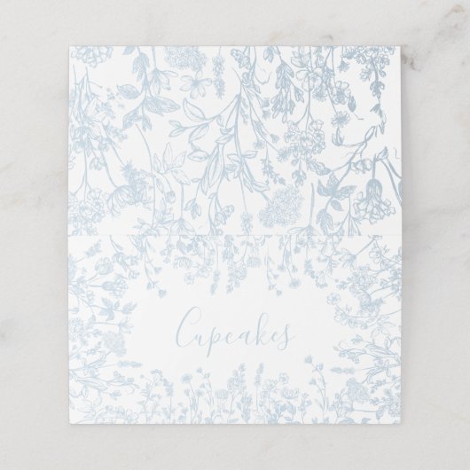 Blauw Chinoiserie plaatskaartjes (Buitenkant ongevouwen)