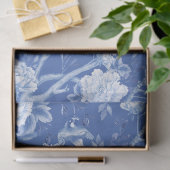 Blauw Chinoiserie Porselein Bloementuin Decoupage Tissuepapier (Geschenk)