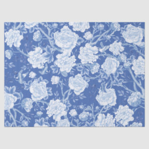 Blauw Chinoiserie Porselein Bloementuin Decoupage Tissuepapier
