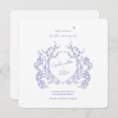 Blauw Chinoiserie Save The Date (Voorkant / Achterkant)