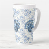 Blauw Chinoiserie Schelp Grote Keramische Latte Mo Mok (Rechterhoek)