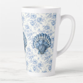 Blauw Chinoiserie Schelp Grote Keramische Latte Mo Mok