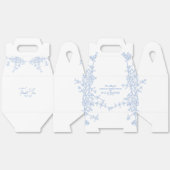 Blauw Chinoiserie Toile de Jouy Bruiloft Bedankdoosjes (Ongevouwen)