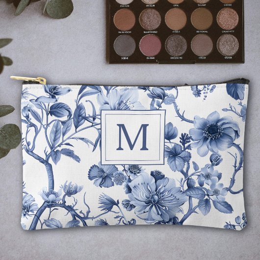 Blauw Chinoiserie Toile Patroon Monogram Etui