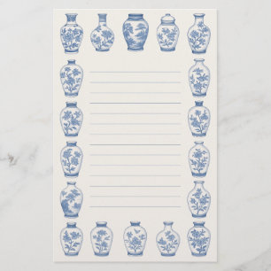 Blauw Chinoiserie Vaas Briefpapier – Elegant Gelin