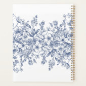 Blauw Chinoiserie Vintage Bloem Mijn Eerste Jaar Planner (Achterkant)