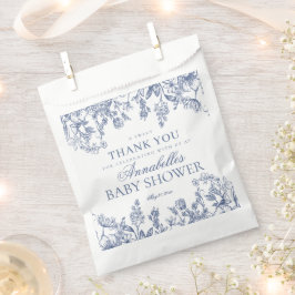 Blauw Chinoiserie Vintage Bloemen Baby Shower Dess Bedankzakje