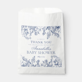 Blauw Chinoiserie Vintage Bloemen Baby Shower Dess Bedankzakje
