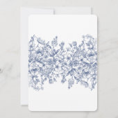 Blauw Chinoiserie Vintage Bloemendoop Kaart (Achterkant)