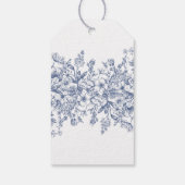 Blauw Chinoiserie Vintage Bloemige Bruidsdouche Cadeaulabel (Achterkant)