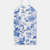 Blauw Chinoiserie Vintage Dank Je Bruidsdouche Cadeaulabel (Achterkant)