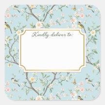 Blauw Chinoiserie Vogels & Bloesems