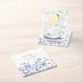 Blauw Chinoiserie Vrijgezellenfeest Papier Onderze Kartonnen Onderzetters (Insitu)