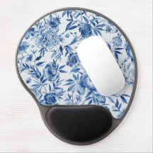 Blauw Chinoiserie Waterverf Bloem Botanisch