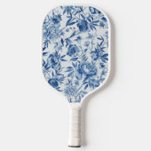 Blauw Chinoiserie Waterverf Bloem Botanisch Pickleball Paddle (Achterkant)