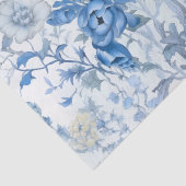 Blauw Chinoiserie Wild Flower Tissue Papier (Detail)