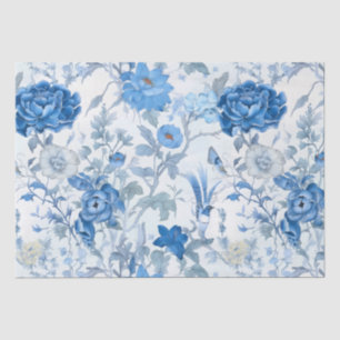 Blauw Chinoiserie Wild Flower Tissue Papier