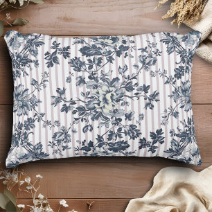  blauw chintz en streepjespatroon accent kussen