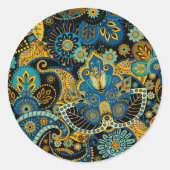 Blauw chochloom ronde sticker (Voorkant)