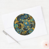 Blauw chochloom ronde sticker (Envelop)