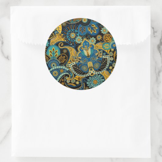 Blauw chochloom ronde sticker (Tas)