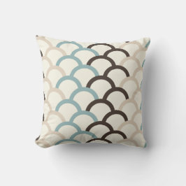 Blauw, chocolade, Cream Abstract Pillow Kussen