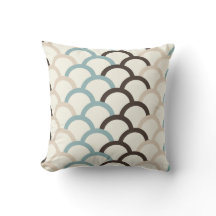 Blauw, chocolade, Cream Abstract Pillow