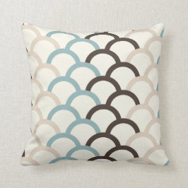 Blauw, chocolade, Cream Abstract Pillow Kussen