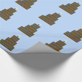 Blauw chocoladesnoeppapier voor oranje zeepjes cadeaupapier (Hoek)