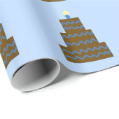 Blauw chocoladesnoeppapier voor oranje zeepjes cadeaupapier (Rol Hoek)