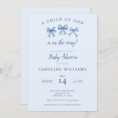 Blauw Christelijk Coquette Baby Boy Kind van God Kaart (Voorkant / Achterkant)