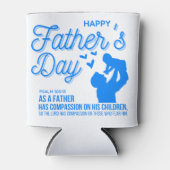 Blauw Christelijk Happy Vaderdag Psalm 103:13 Blikjeskoeler (Voorkant)