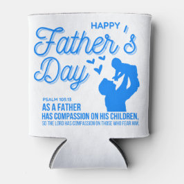 Blauw Christelijk Happy Vaderdag Psalm 103:13 Blikjeskoeler