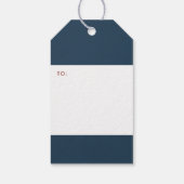 Blauw Christelijk Kerstmis Verse Typografie Vakant Cadeaulabel (Achterkant)