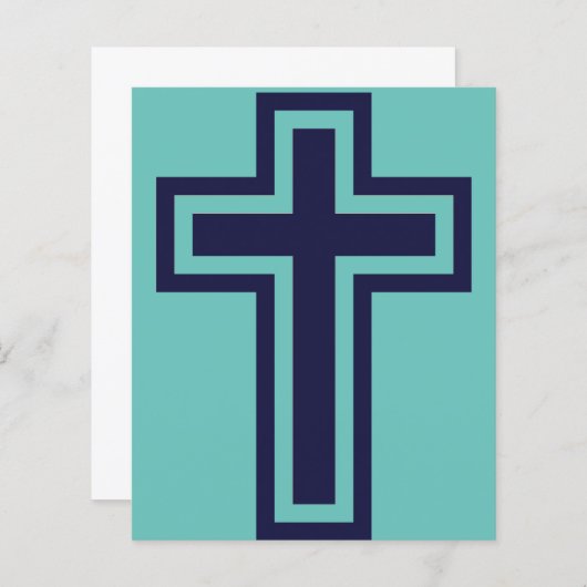 Blauw Christelijk kruis verschillende varianten (Voorkant / Achterkant)