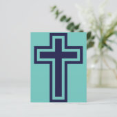 Blauw Christelijk kruis verschillende varianten (Staand voorkant)