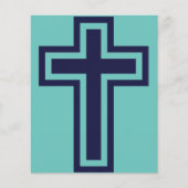 Blauw Christelijk kruis verschillende varianten (Voorkant)