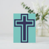 Blauw Christelijk kruis verschillende varianten Briefkaart (Staand voorkant)