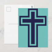 Blauw Christelijk kruis verschillende varianten Briefkaart (Voorkant / Achterkant)