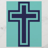 Blauw Christelijk kruis verschillende varianten Flyer (Voorkant)