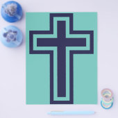 Blauw Christelijk kruis verschillende varianten Flyer (Enkel)