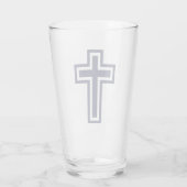 Blauw Christelijk kruis verschillende varianten Glas (Achterkant)
