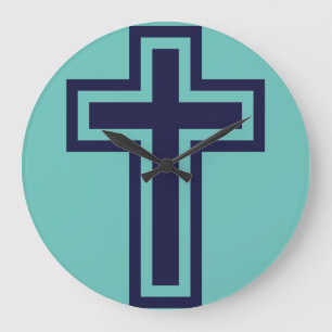 Blauw Christelijk kruis verschillende varianten Grote Klok