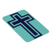 Blauw Christelijk kruis verschillende varianten Magneet (Rechterzijde)