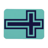 Blauw Christelijk kruis verschillende varianten Magneet (Horizontaal)
